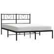 vidaXL 53.1 x 74.8 Powder-Coated Steel Bed Frame in Black