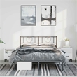 vidaXL 53.1 x 74.8 Powder-Coated Steel Bed Frame in Black