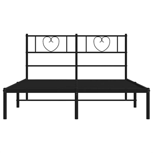 vidaXL 53.1 x 74.8 Powder-Coated Steel Bed Frame in Black