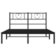 vidaXL 53.1 x 74.8 Powder-Coated Steel Bed Frame in Black