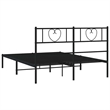 vidaXL 53.1 x 74.8 Powder-Coated Steel Bed Frame in Black