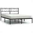 vidaXL Rectangular Powder-Coated Steel Full Bed Frame in Black