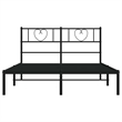 vidaXL Rectangular Powder-Coated Steel Full Bed Frame in Black
