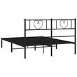 vidaXL Rectangular Powder-Coated Steel Full Bed Frame in Black