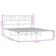 vidaXL Rectangular Powder-Coated Steel Full Bed Frame in Black