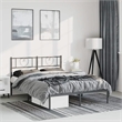 vidaXL Rectangular Powder-Coated Steel Full Bed Frame in Black