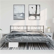 vidaXL Powder-Coated Steel King/Double Bed Frame in Black