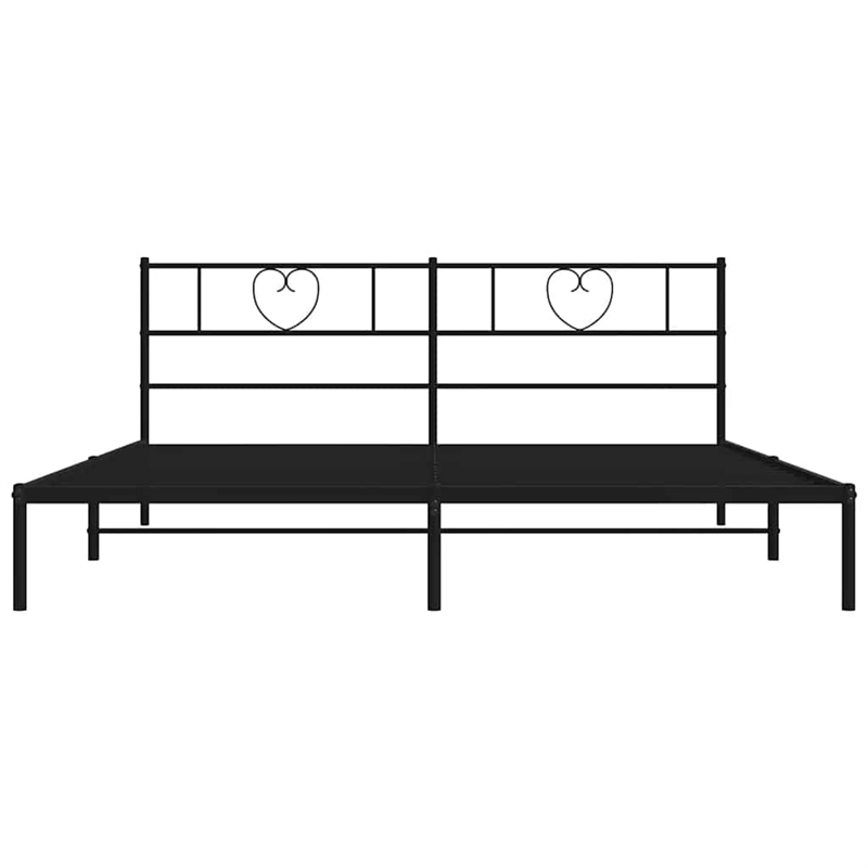 vidaXL Powder-Coated Steel King/Double Bed Frame in Black