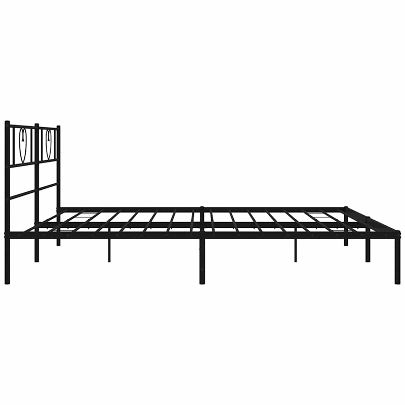 vidaXL Powder-Coated Steel King/Double Bed Frame in Black
