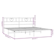 vidaXL Powder-Coated Steel King/Double Bed Frame in Black