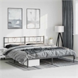 vidaXL Powder-Coated Steel King/Double Bed Frame in Black