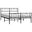 vidaXL 53.1x74.8 Powder-Coated Steel Bed Frame in Black