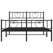 vidaXL 53.1x74.8 Powder-Coated Steel Bed Frame in Black