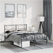 vidaXL 53.1x74.8 Powder-Coated Steel Bed Frame in Black
