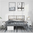 vidaXL Powder-Coated Steel King Bed Frame in Black