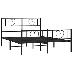 vidaXL Powder-Coated Steel King Bed Frame in Black