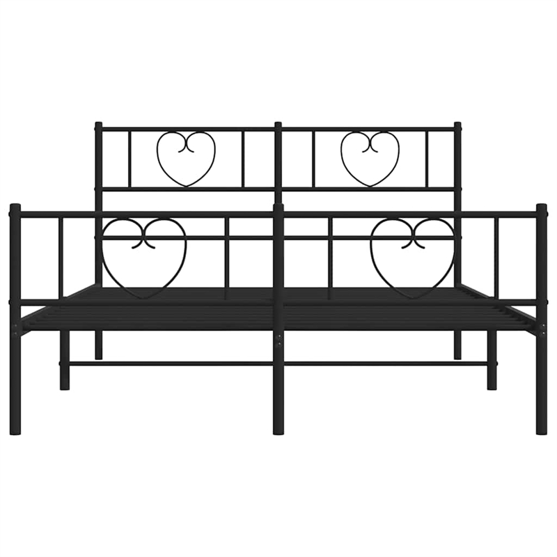 vidaXL Powder-Coated Steel King Bed Frame in Black