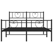 vidaXL Powder-Coated Steel King Bed Frame in Black
