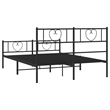 vidaXL Powder-Coated Steel King Bed Frame in Black
