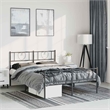 vidaXL Powder-Coated Steel King Bed Frame in Black