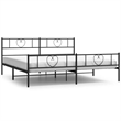 vidaXL Powder-Coated Steel Cal King/Double Bed Frame in Black