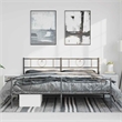 vidaXL Powder-Coated Steel Cal King/Double Bed Frame in Black