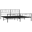 vidaXL Powder-Coated Steel Cal King/Double Bed Frame in Black