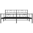 vidaXL Powder-Coated Steel Cal King/Double Bed Frame in Black