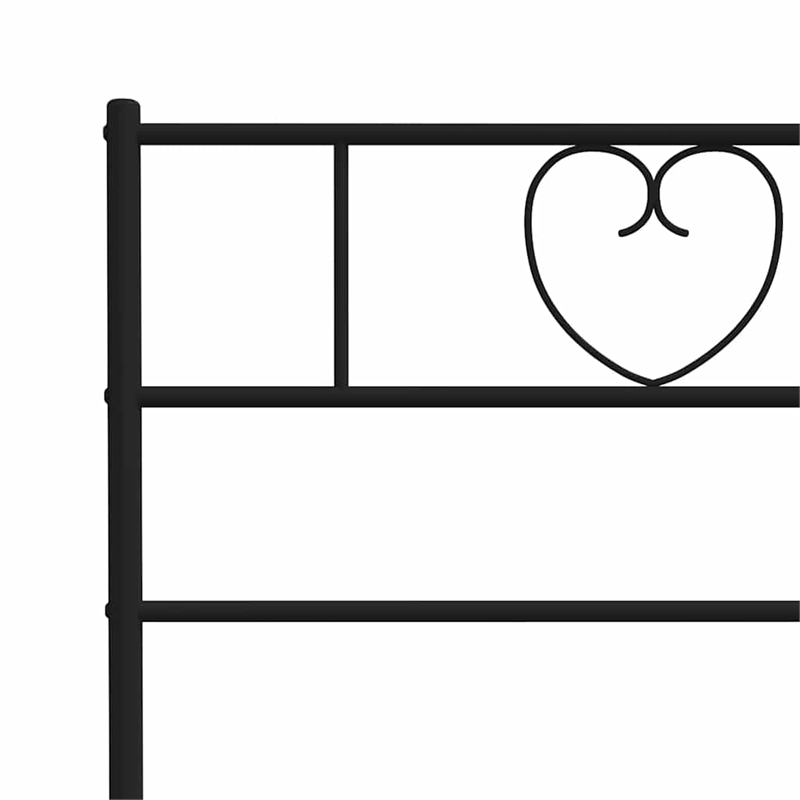 vidaXL Powder-Coated Steel Cal King/Double Bed Frame in Black
