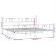 vidaXL Powder-Coated Steel Cal King/Double Bed Frame in Black