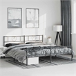 vidaXL Powder-Coated Steel Cal King/Double Bed Frame in Black