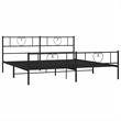 vidaXL 76 x 80 Powder-Coated Steel Bed Frame in Black