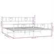 vidaXL 76 x 80 Powder-Coated Steel Bed Frame in Black