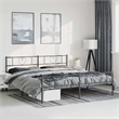 vidaXL 76 x 80 Powder-Coated Steel Bed Frame in Black