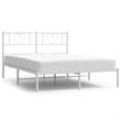 vidaXL Powder-Coated Steel King Size Bed Frame in White