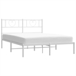 vidaXL Powder-Coated Steel King Size Bed Frame in White