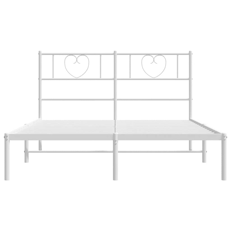vidaXL Powder-Coated Steel King Size Bed Frame in White