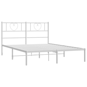 vidaXL Powder-Coated Steel King Size Bed Frame in White