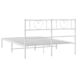 vidaXL Powder-Coated Steel King Size Bed Frame in White