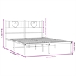 vidaXL Powder-Coated Steel King Size Bed Frame in White