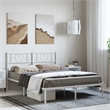 vidaXL Powder-Coated Steel King Size Bed Frame in White