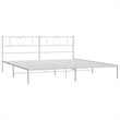 vidaXL 72.0x84.0 Powder-Coated Steel Bed Frame in White