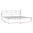 vidaXL 72.0x84.0 Powder-Coated Steel Bed Frame in White