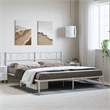 vidaXL 72.0x84.0 Powder-Coated Steel Bed Frame in White