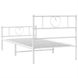 vidaXL Rectangular Powder-Coated Steel Twin Bed Frame in White