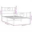 vidaXL Rectangular Powder-Coated Steel Twin Bed Frame in White