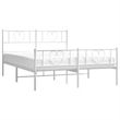 vidaXL Powder-Coated Steel Full/Double Bed Frame in White