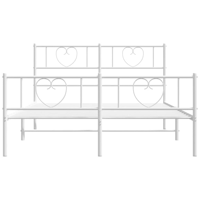 vidaXL Powder-Coated Steel Full/Double Bed Frame in White