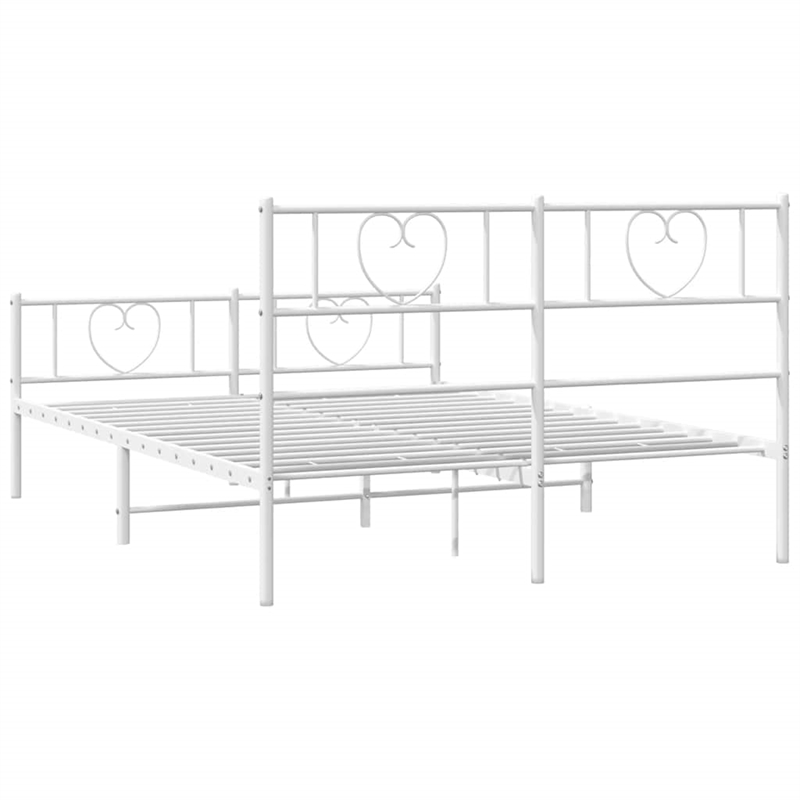 vidaXL Powder-Coated Steel Full/Double Bed Frame in White