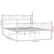 vidaXL Powder-Coated Steel Full/Double Bed Frame in White